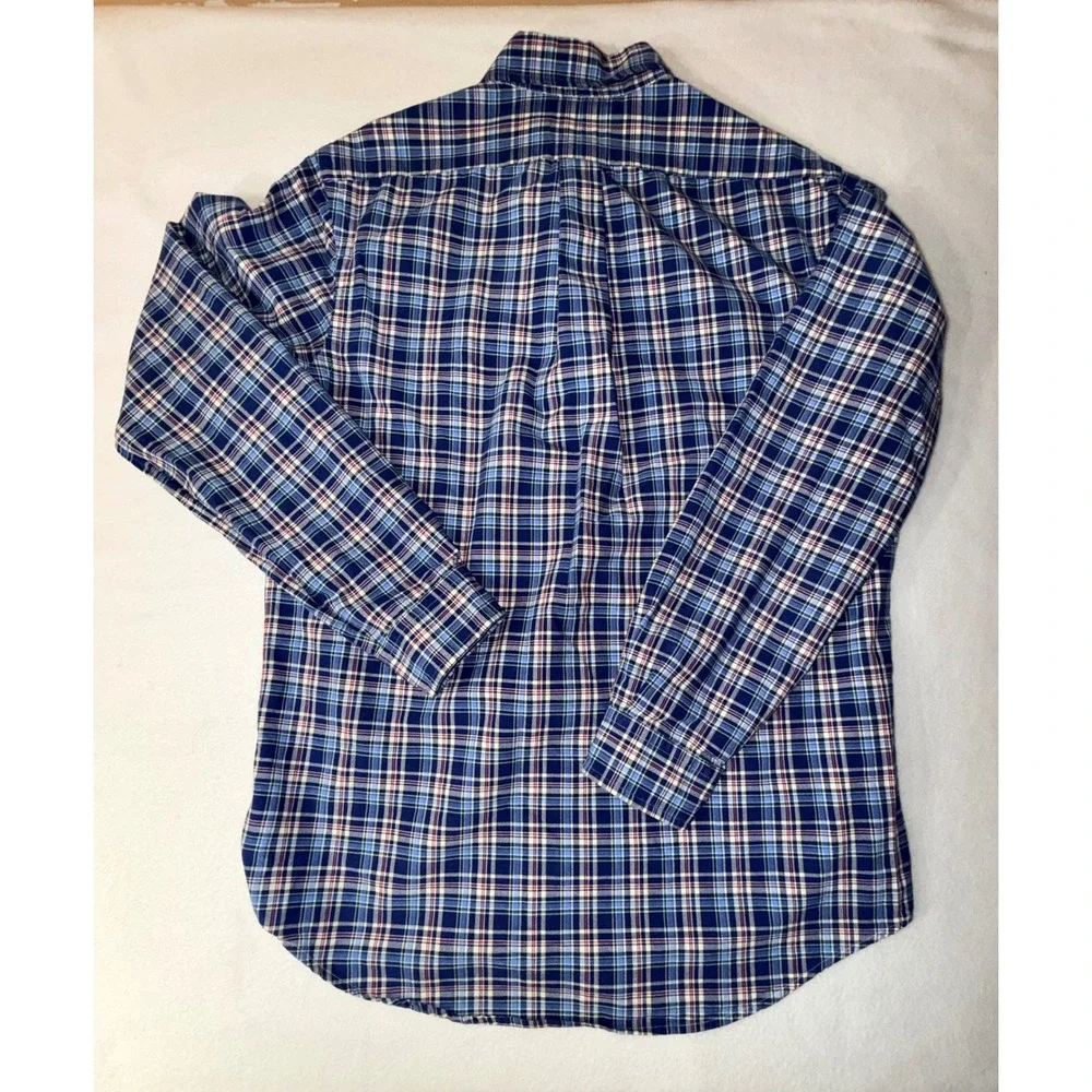 Polo Ralph Lauren Button Down Mens size Medium Blue Plaid Classic Fit Cotton
